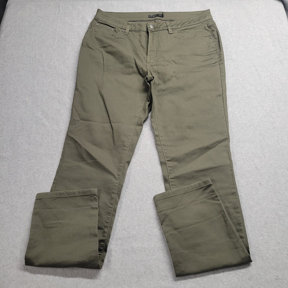Prana Kara Jeans Womens 12/31 Olive Green Organic Cotton Stretch Straight Pants‎